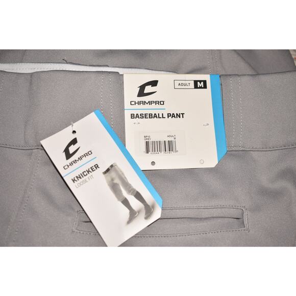 CHAMPRO NEW $35 Triple Crown Knicker Baseball Pant Gray Loose Fit Adult Medium - Picture 3 of 4
